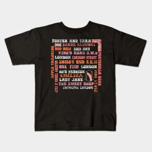 Iconic London Roads and Stores of the 60's Kids T-Shirt